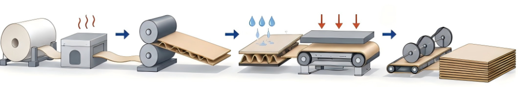 corrugated board manufacturing process